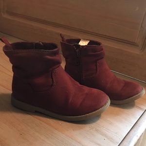 Burgundy Swede toddler boots